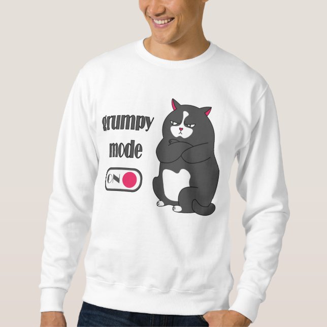 Moletom Modo rabugento em gato gordo engraçado (Frente)