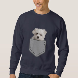 Moletom Modos  Cachorro Maltês Em Bolso