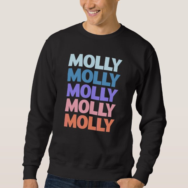 Moletom Molly de Texto Repetido Moderno (Frente)