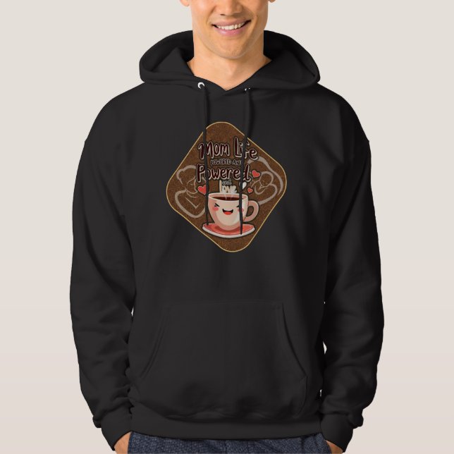 Moletom Mom Life Powered by Coffee – Cute Illustration (Frente)