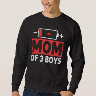 Moletom Mom Of 3 Boys Low Battery Mama Mother s Day