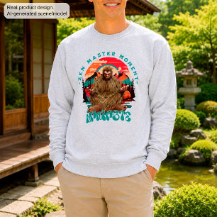Moletom Momento do Mestre Zen Bigfoot Arte Retro de Medita
