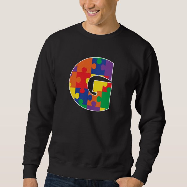 Moletom Monogram G in Multi Color Puzzle Pieces (Frente)