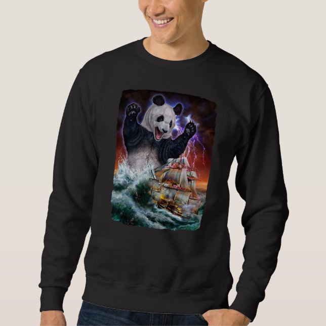 Moletom Monster Giant Panda Como Kraken Ataca Um Navio De  (Frente)
