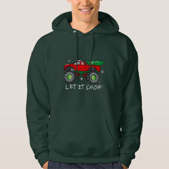 Moletom Monster truck que transporta a árvore de Natal: (Frente)