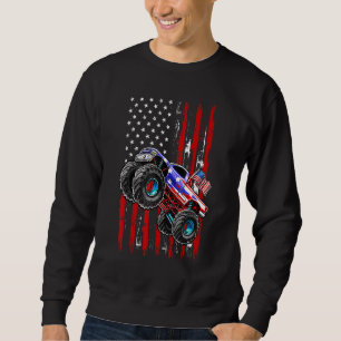 Moletom Monster Truck Toddler Boys Usa Flag Usa Patriotic