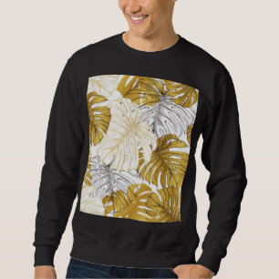 Moletom Monstera Leaves: Ouro Branco