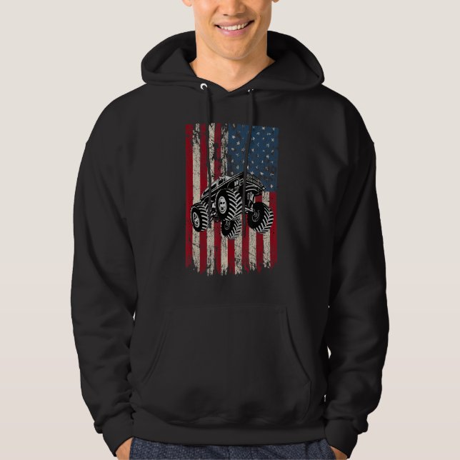 Moletom Monstro de Bandeiras Americanas A Correr Contra Nó (Frente)