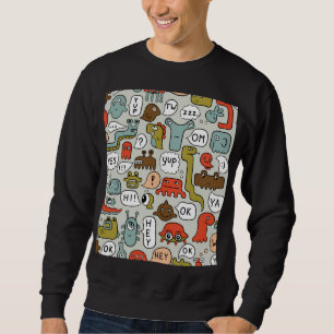 Moletom Monstros de Cartoons Bonitos: Fundo Ininterrupto