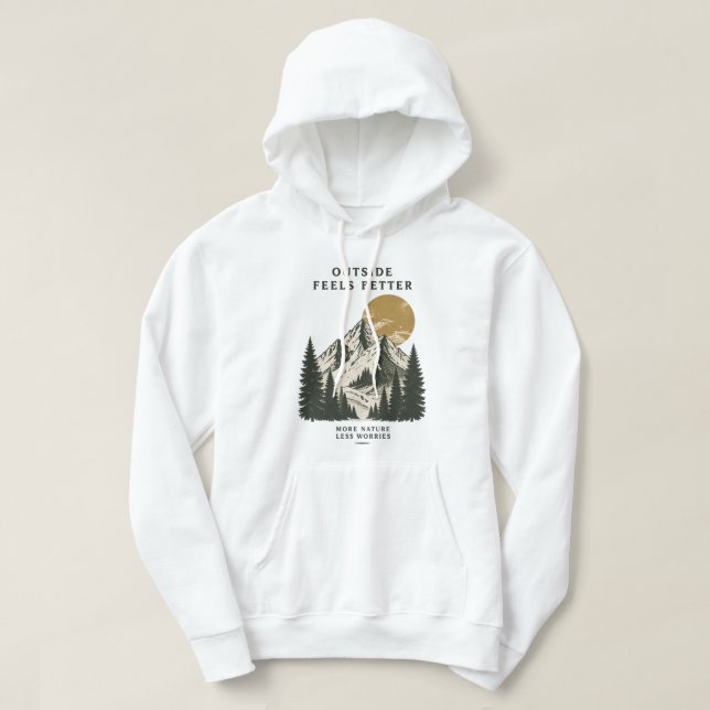 Moletom Montanha Outside Feels Better (Frente do Design)