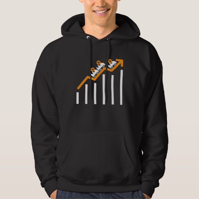 Moletom Montanha-Russa de Criptomoeda Bitcoin BTC HODL Cho (Frente)