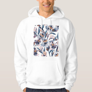 Moletom Moody Alstroemeria: Padrão de Flores de Aquarela