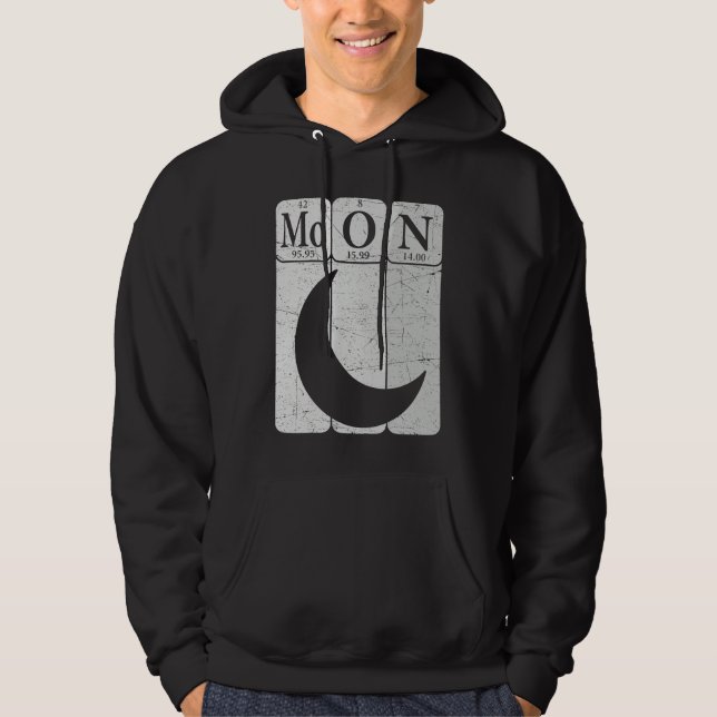 Moletom Moon Periodic Table Elements Moon Space Nerd Moon  (Frente)
