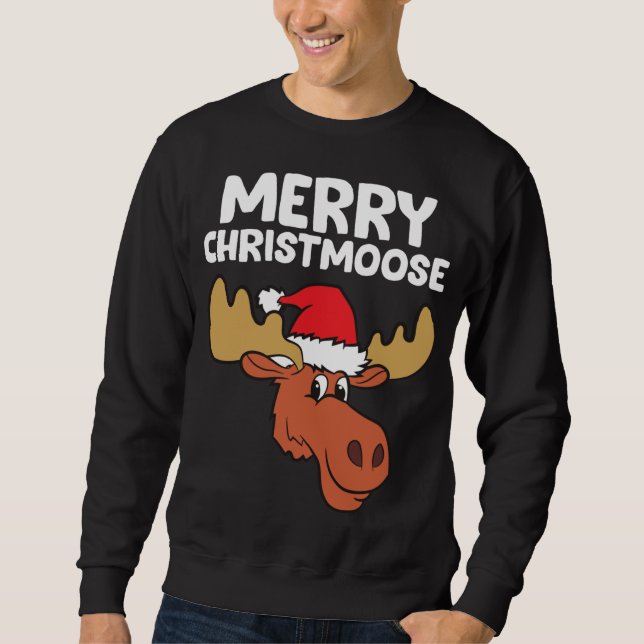 Moletom Moose Christmas Hat Moose Feliz Christmoose Feliz (Frente)