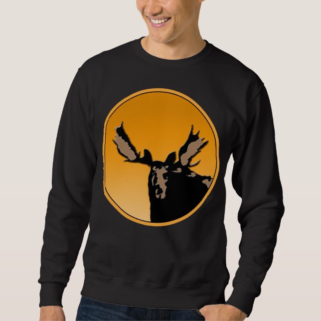 Moletom Moose no Sunset - Arte original sobre a vida selva (Frente)