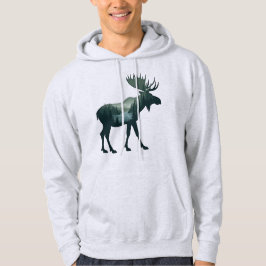 Moletom Moose Silhouette Forest Nature Double Exppsure