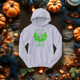 Moletom Morcego Voador Retro - Halloween em Meios-Tons Vin