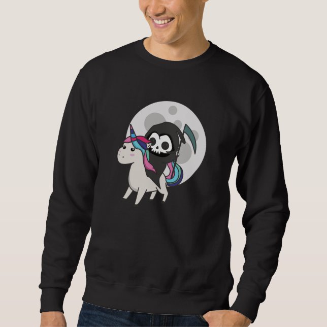 Moletom Morte Dirigindo Unicorn Funny Unicorn Lua (Frente)