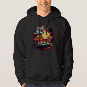Moletom Motel Sunset Aberto a Noite Inteira Design Retro