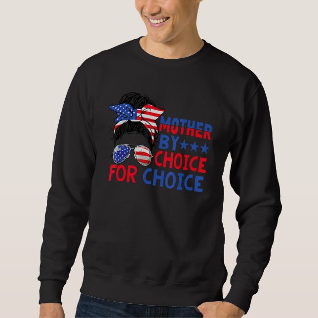 Moletom Mother By Choice Pro Choice Messy Bun Us Flag (Frente)