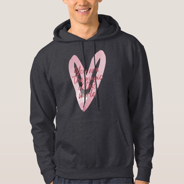 Moletom Motivacional com Coração Rosa (Frente)
