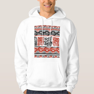Moletom Motivos indianos, vermelho-preto, padrão perfeito.