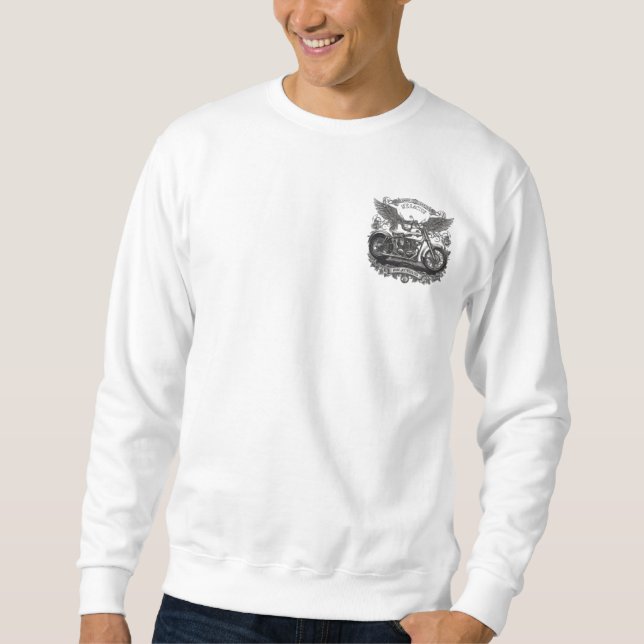 Moletom Moto Antiga com Moldura Floral – Biker Retrô (Frente)