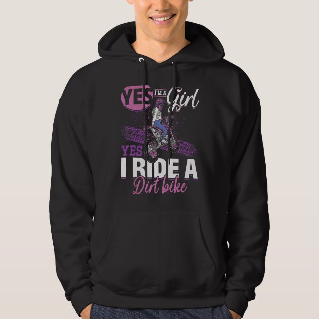 Moletom Motocross Sim Eu Sou Uma Rapariga E Sim Eu Passo U (Frente)