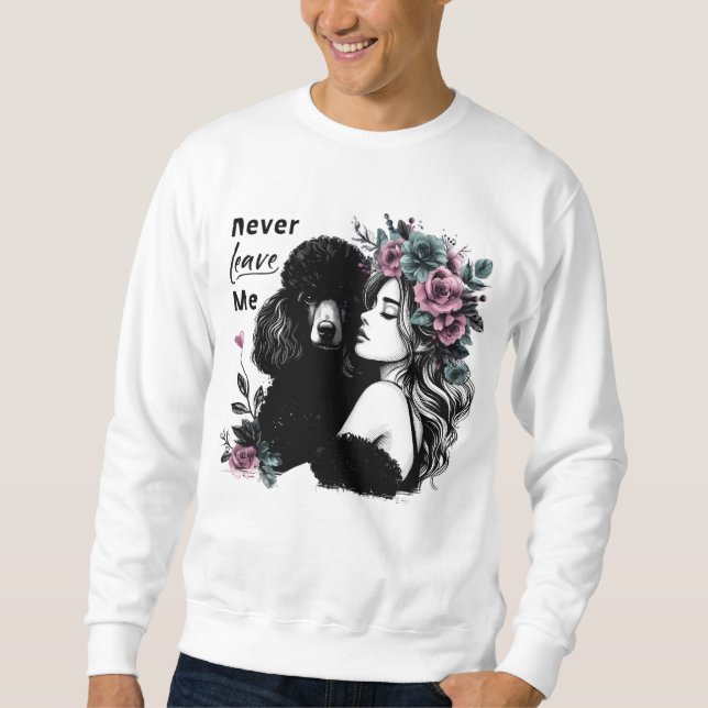 Moletom Mulher Abrindo Poodle Com Flores (Frente)