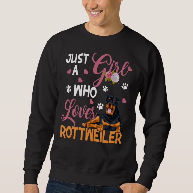 Moletom Mulher-Cachorro Só Menina Que Ama Rottweiler (Frente)