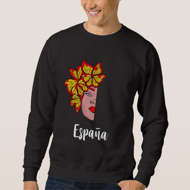Moletom Mulher Espanha Borboleta Espana Raízes Espanholas  (Frente)