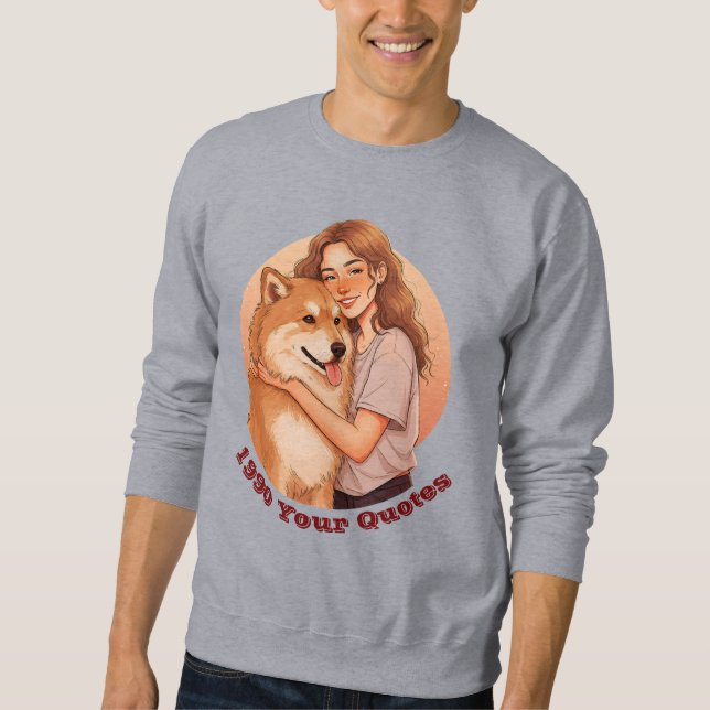 Moletom Mulher Fofa e Animal de Estimação Cachorro (Frente)