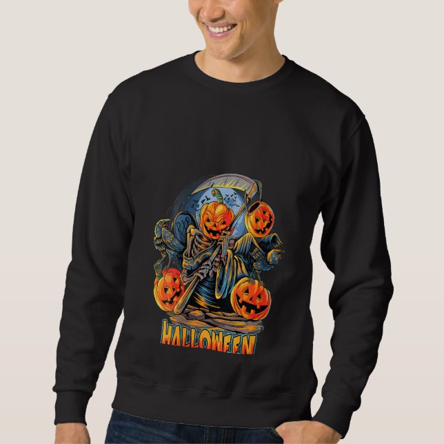 Moletom Mulher Halloween Jack O' Lanterna Pumpkin Grim Rea (Frente)