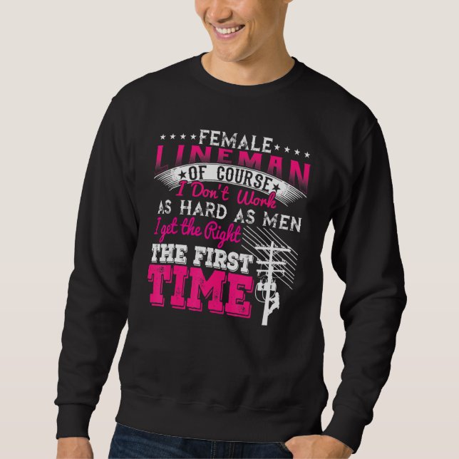 Moletom Mulher Lineman Claro Que Não Trabalho Tão Duro Com (Frente)