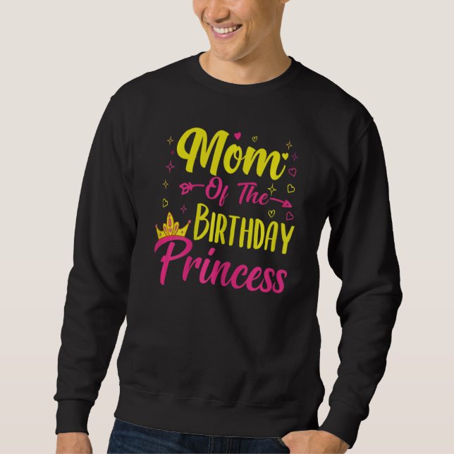 Moletom Mulher Mãe Da Princesa Aniversário A Corresponder (Frente)