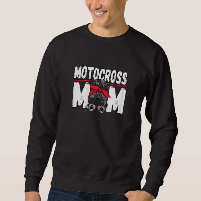 Moletom Mulher Motocross Mãe Mensagem Bun Dirt Bike Rider (Frente)