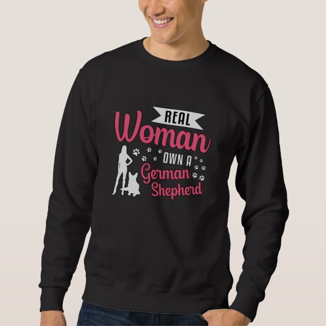 Moletom Mulher Real Possui Um Cachorro German shepherd Vin (Frente)