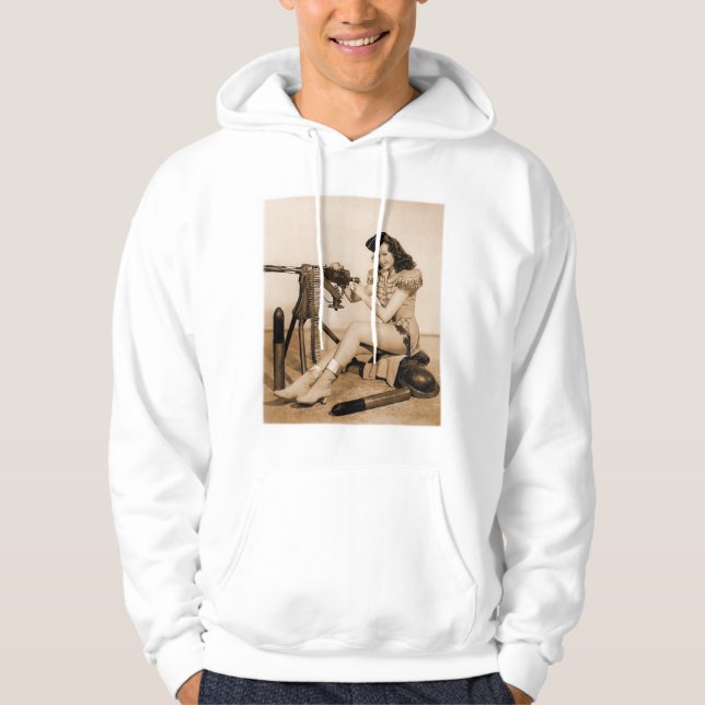 Moletom Mulher Retro Vintage Metralhadora Menina (Frente)