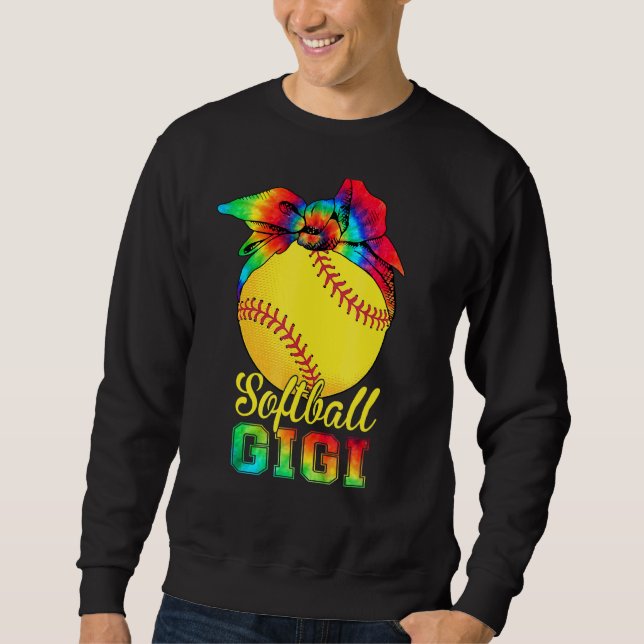 Moletom Mulher Softball Gigi Tie Dye Softball da Mãe (Frente)