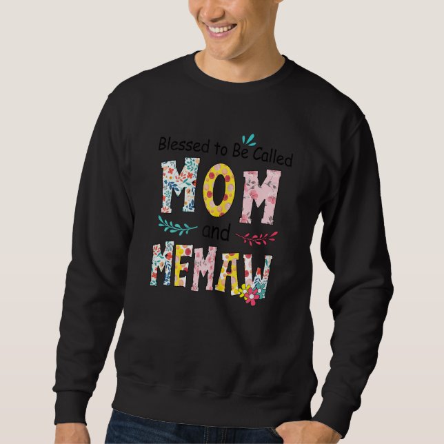 Moletom Mulheres Abençoadas Por Serem Chamadas Mãe E Memaw (Frente)