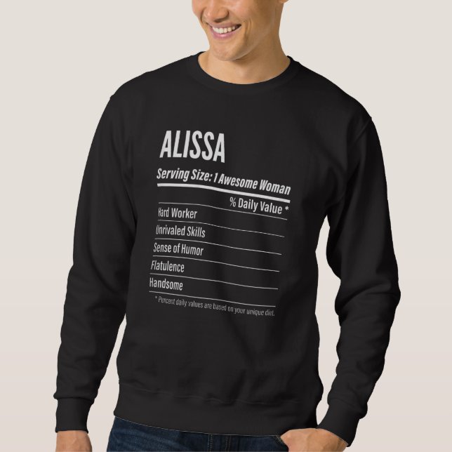 Moletom Mulheres Alissa Fatos Nutricionais Servindo Calo d (Frente)