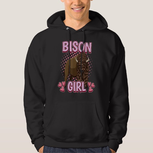 Moletom Mulheres Bison Menina Cita Bisons Sábios (Frente)