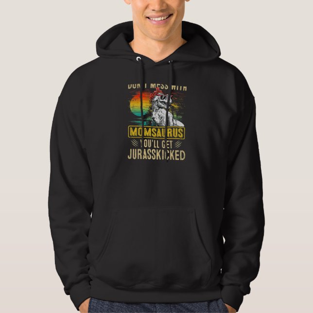 Moletom Mulheres Divertidas Retro Momsaurus Dinosaur Rex M (Frente)