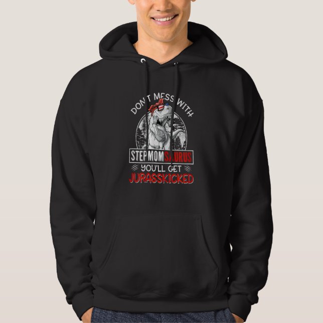 Moletom Mulheres Divertidas Retro Stepmomsaurus Dinosaur R (Frente)