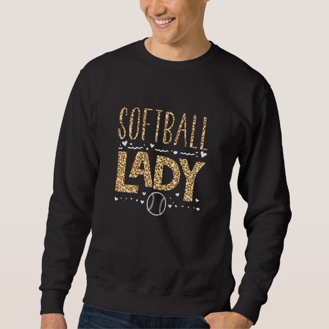 Moletom Mulheres Gráficas Leopardo Softball Lady Softball (Frente)