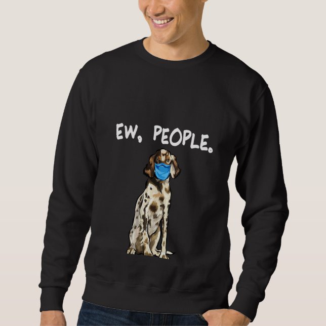 Moletom Mulheres Inglês Setter Ew Pessoas Cachorro Vestind (Frente)