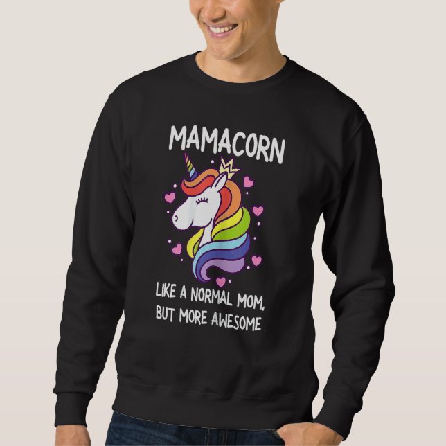 Moletom Mulheres Mamacorn Unicorn Figurume Mãe Dia de as m (Frente)