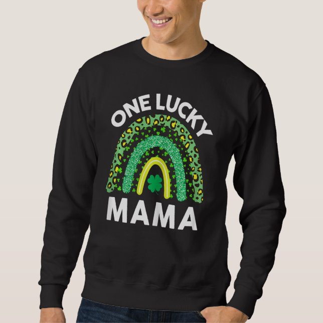 Moletom Mulheres Uma Rua Sortuda Mamã Leopard Rainbow Funn (Frente)