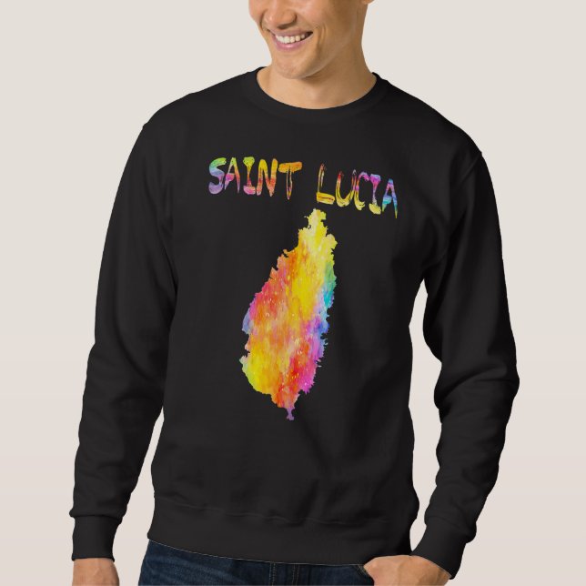 Moletom Multicolor Watercolor Santo Lúcia Map Digital Artí (Frente)