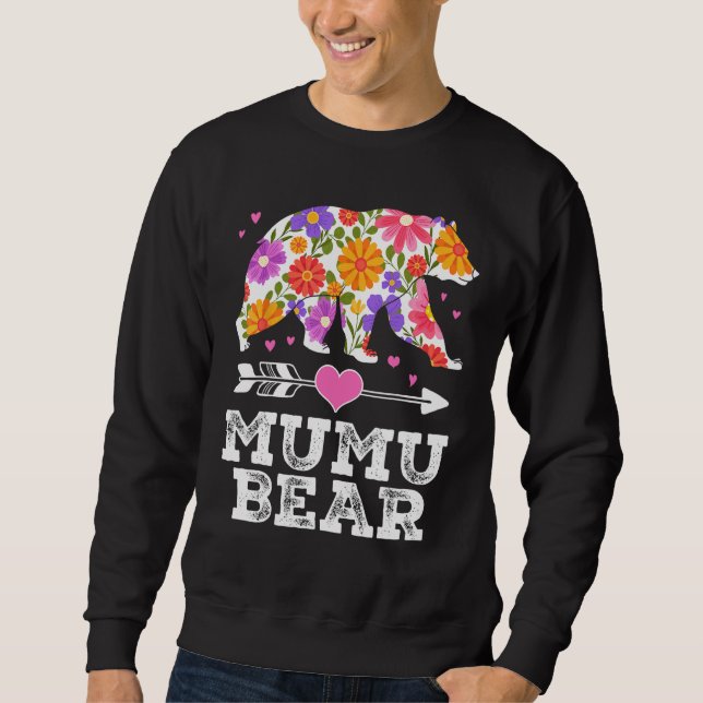 Moletom MuMu Bear Floral Mother s Day  Matching Family (Frente)
